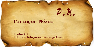 Piringer Mózes névjegykártya
